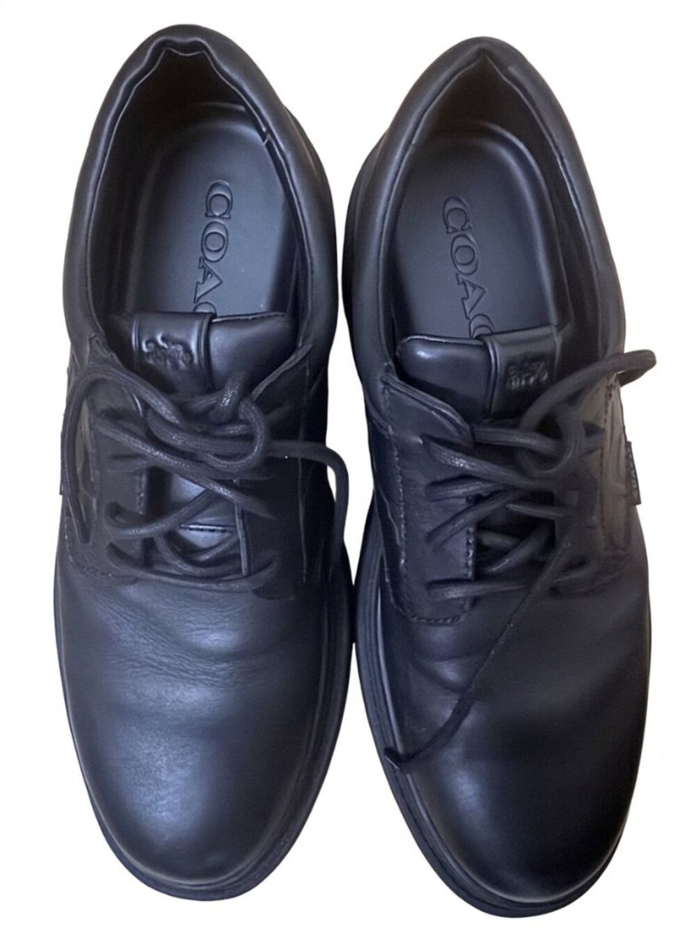 Coach Black Leather Casual Derby Shoes / Oxfords